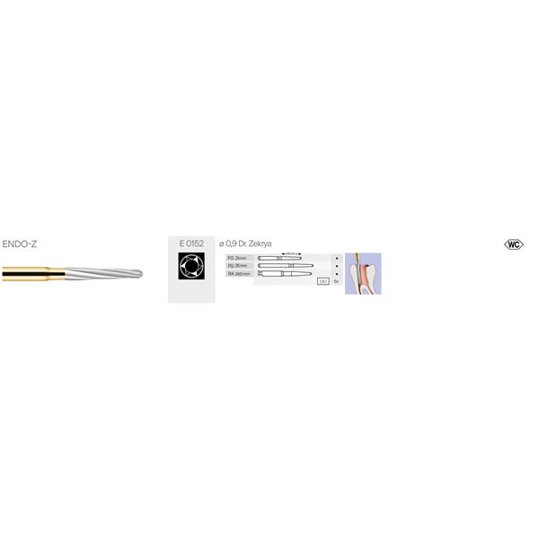 Carb. Bur Endo-Z FG 25mm, 5ks