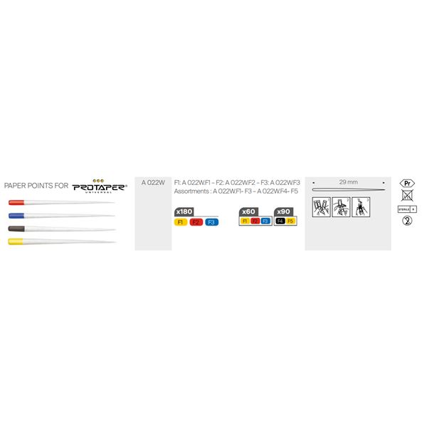 ProTaper F4-F5 papírové čepy sada 180 ks