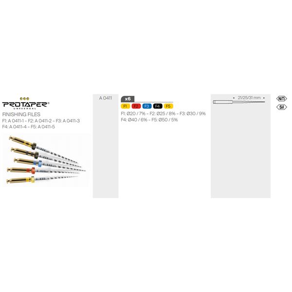 ProTaper Gold F1 žlutý 20/.07 31mm, 6 ks