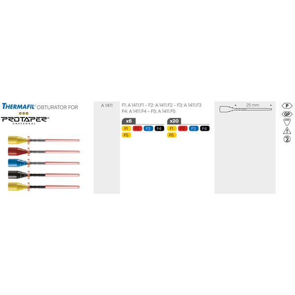 ProTaper Obturator F1 - 36 mm, 6 ks