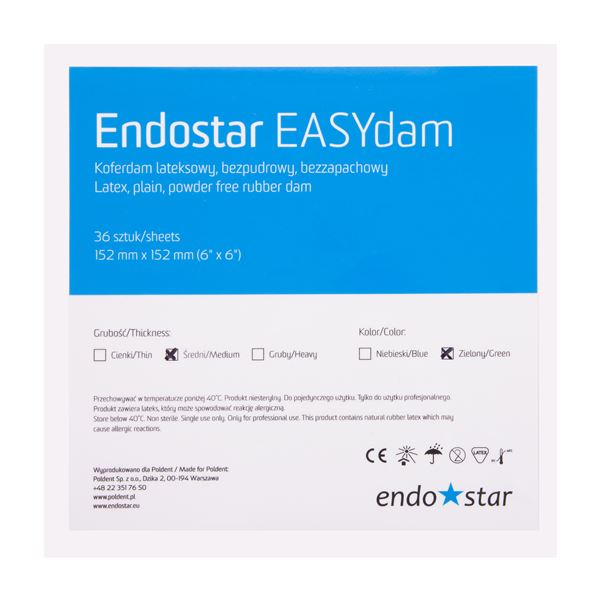 Endostar Easy Dam latexové blány střední zelené, 36ks BONUS