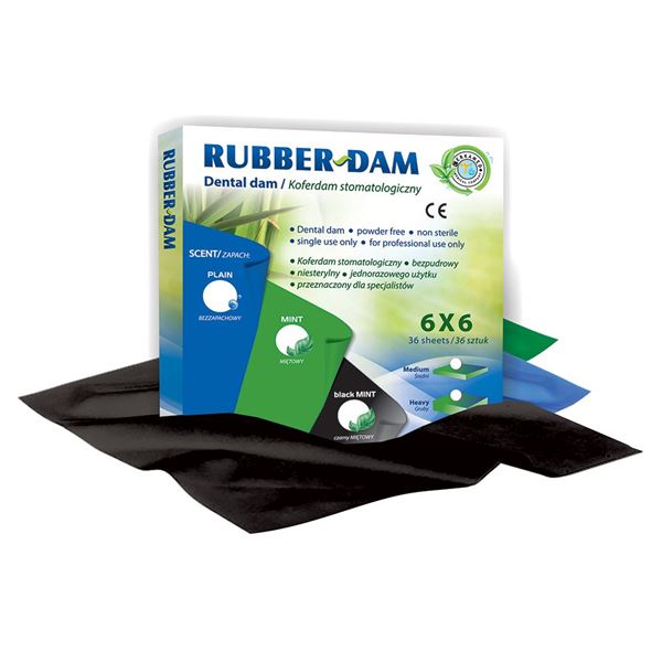 Rubber Dam Medium máta černý 36ks