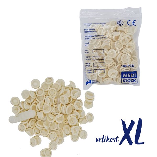 Latexové náprstníky nesterilní vel. 5 (XL) 100ks
