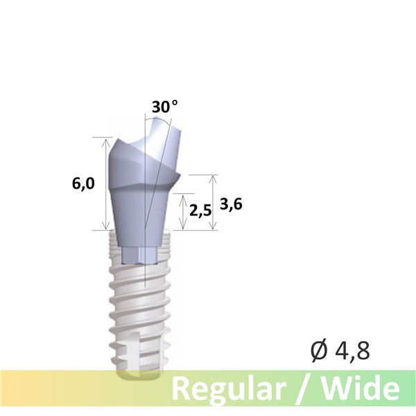 GC Aadva SR abutment 30° R/W EPH2.5 D4.8