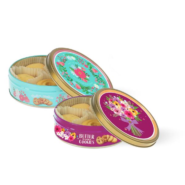 Hu-Fa máslové cookies v plechovce - květy, 115 g-do vyprodání