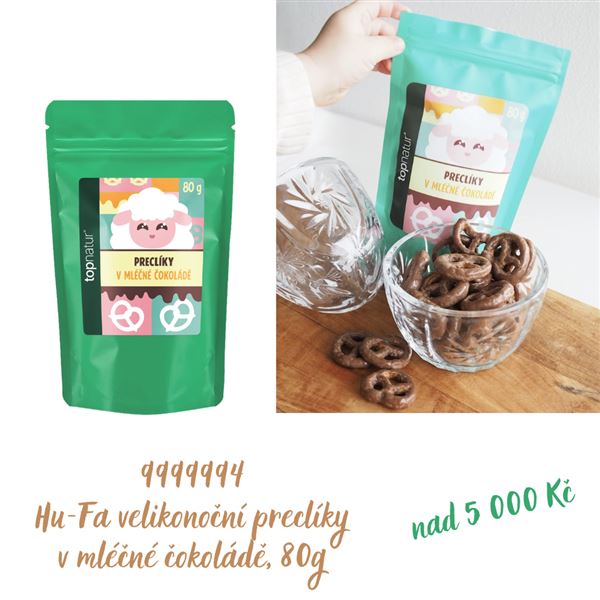 Hu-Fa velikonoční preclíky v mléčné čokoládě, 80g (5)